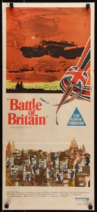 5k386 BATTLE OF BRITAIN Aust daybill 1969 all-star cast in historical World War II battle!