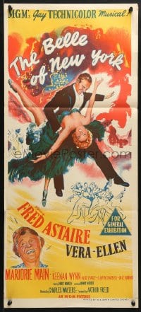 5k394 BELLE OF NEW YORK Aust daybill 1952 art of Fred Astaire dancing with sexy Vera-Ellen!