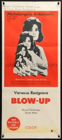 5k408 BLOW-UP Aust daybill 1967 Michelangelo Antonioni, different images of Vanessa Redgrave!