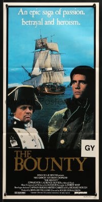 5k412 BOUNTY Aust daybill 1984 Mel Gibson, Anthony Hopkins, Laurence Olivier, Mutiny on the Bounty!