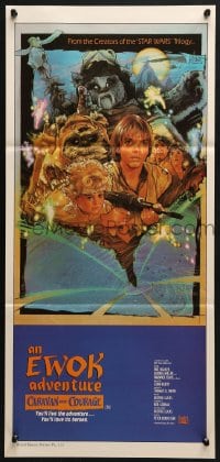 5k441 CARAVAN OF COURAGE Aust daybill 1984 An Ewok Adventure, Star Wars, art by Drew Struzan!
