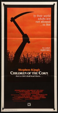 5k462 CHILDREN OF THE CORN Aust daybill 1983 Stephen King horror, and a child shall lead them!