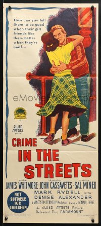 5k483 CRIME IN THE STREETS Aust daybill 1956 Mineo & 1st John Cassavetes, Richardson Studio art!