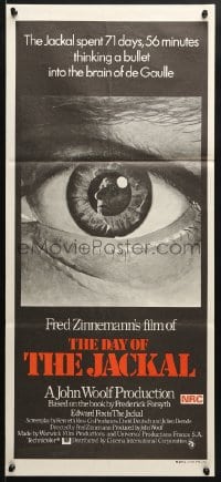 5k494 DAY OF THE JACKAL Aust daybill 1973 Fred Zinnemann assassination classic, killer Edward Fox!