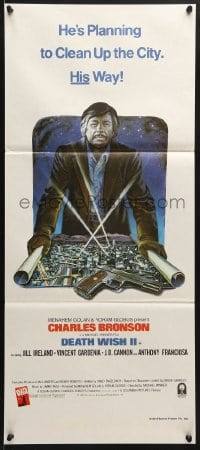 5k497 DEATH WISH II Aust daybill 1982 Charles Bronson is planning to clean up the city his way!