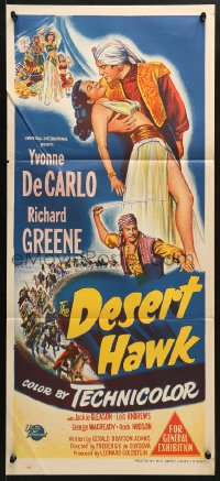 5k500 DESERT HAWK Aust daybill 1950 sexy Yvonne De Carlo is a slave in the Palace of 1000 Delights!