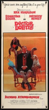 5k508 DOCTOR DOLITTLE Aust daybill 1967 Rex Harrison speaks with animals, Richard Fleischer!