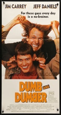 5k517 DUMB & DUMBER Aust daybill 1995 Jim Carrey & Jeff Daniels are Harry & Lloyd!