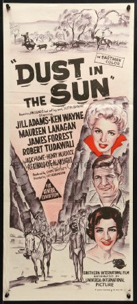 5k519 DUST IN THE SUN Aust daybill 1958 produced by Chips Rafferty, Jill Adams, ultra-rare!