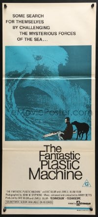 5k541 FANTASTIC PLASTIC MACHINE Aust daybill 1969 cool wave image, surfing documentary!