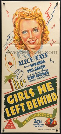 5k574 GANG'S ALL HERE Aust daybill 1944 art of sexy Alice Faye, Carmen Miranda!