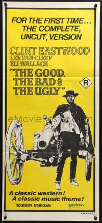 5k588 GOOD, THE BAD & THE UGLY Aust daybill R1970s Clint Eastwood, Lee Van Cleef, Leone classic!
