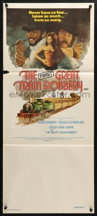 5k593 GREAT TRAIN ROBBERY Aust daybill 1979 Connery, Sutherland & Lesley-Anne Down by Tom Jung!
