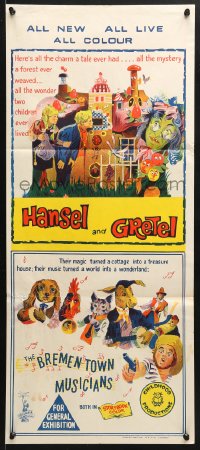 5k607 HANSEL & GRETEL/BREMENTOWN MUSICIANS Aust daybill 1960s cute family double-bill!