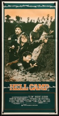 5k613 HELL CAMP Aust daybill 1987 cool images of Tom Skerritt & Lisa Eichhorn as soldiers!