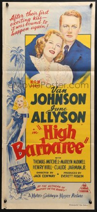 5k618 HIGH BARBAREE Aust daybill 1947 pretty June Allyson loves Navy pilot Van Johnson!