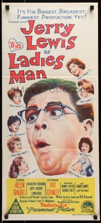 5k681 LADIES MAN Aust daybill 1961 girl-shy upstairs-man-of-all-work Jerry Lewis screwball comedy!
