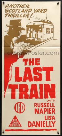5k687 LAST TRAIN Aust daybill 1960 Geoffrey Muller, Napier, English crime detective short!