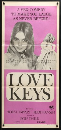 5k713 LOVE KEYS Aust daybill 1974 Rolf Thiele's Bleib Sauber, Liebling, different!