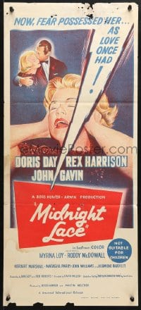 5k747 MIDNIGHT LACE Aust daybill 1960 Rex Harrison, fear possessed Doris Day as love once had!