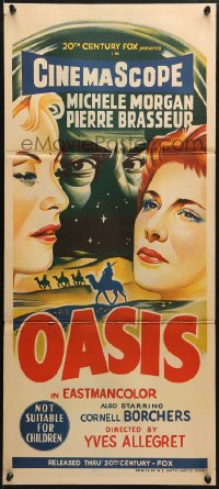 5k784 OASIS Aust daybill 1956 sexy Michele Morgan, Pierre Brasseur, directed by Yves Allegret!