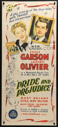 5k817 PRIDE & PREJUDICE Aust daybill R1940s Greer Garson, from Jane Austen's novel, different!