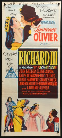 5k842 RICHARD III Aust daybill 1955 Laurence Olivier as the director and in the title role!