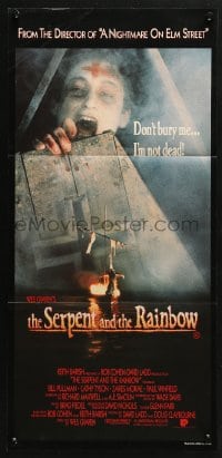 5k861 SERPENT & THE RAINBOW Aust daybill 1988 directed by Wes Craven, don't bury me, I'm not dead!