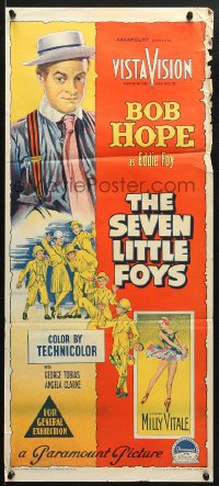 5k863 SEVEN LITTLE FOYS Aust daybill 1955 Richardson Studio art of Bob Hope with his seven kids!