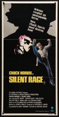 5k871 SILENT RAGE Aust daybill 1982 science created him, now Chuck Norris must destroy him!