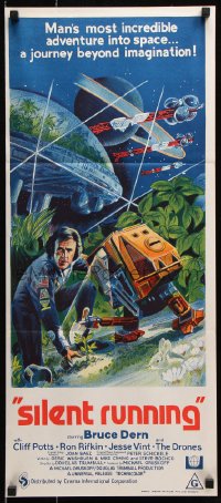 5k872 SILENT RUNNING Aust daybill 1972 Douglas Trumbull, art of Bruce Dern & his robot!