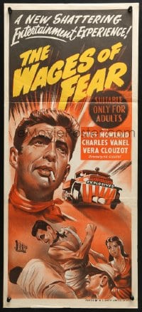 5k970 WAGES OF FEAR Aust daybill 1953 Yves Montand, Henri-Georges Clouzot's suspense classic!