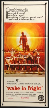 5k971 WAKE IN FRIGHT Aust daybill 1971 Ted Kotcheff Australian Outback creepy cult classic!