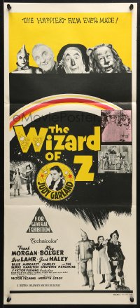 5k985 WIZARD OF OZ Aust daybill R1970s Victor Fleming, great images of Judy Garland, all-time classic!