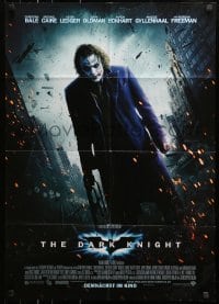 5k239 DARK KNIGHT advance DS German 2008 different image of Ledger as The Joker in Gotham City!