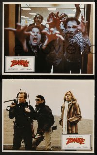 5k033 DAWN OF THE DEAD 12 French LCs 1983 George Romero, cool different zombie images, rare!