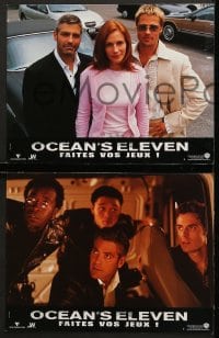 5k044 OCEAN'S 11 8 French LCs 2001 Steven Soderbergh, George Clooney, Matt Damon, Brad Pitt