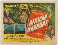 5m007 AFRICAN MANHUNT TC 1954 in the forbidden jungle where no white man dared go, Gorilla Land!