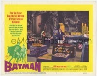 5m363 BATMAN LC #1 1966 great image of Adam West & Burt Ward with the Penguin in Bat Cave!