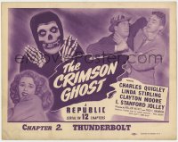5m051 CRIMSON GHOST chapter 2 TC 1946 great image of the spooky title character, Thunderbolt!