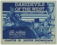 5m057 DAREDEVILS OF THE WEST chapter 10 TC 1943 art of Allan Rocky Lane, serial, Suicide Showdown!