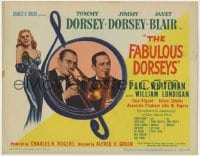 5m083 FABULOUS DORSEYS TC 1946 Tommy & Jimmy playing trombone & sax + sexy Janet Blair!
