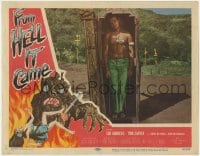 5m517 FROM HELL IT CAME LC 1957 wacky image of zombified guy standing in coffin!