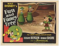 5m520 FUN & FANCY FREE LC #8 1947 Disney, Mickey looks at Goofy & Donald in salt & pepper shakers!