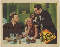5m530 GIRLS OF THE STREET LC #7 1947 drunk man & woman stare at angry waiter in nightclub, rare!