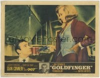 5m536 GOLDFINGER LC #1 1964 sexy Honor Blackman points gun at Sean Connery as James Bond!