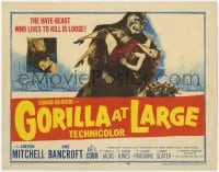 5m123 GORILLA AT LARGE TC 1954 great artwork of giant ape holding screaming sexy Anne Bancroft!
