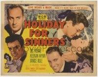 5m136 HOLIDAY FOR SINNERS TC 1952 Gig Young, Keenan Wynn, Rule, love wears a mask at Mardi Gras!