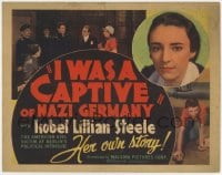 5m142 I WAS A CAPTIVE OF NAZI GERMANY TC 1936 true story of an American girl imprisoned by Nazis!