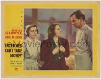 5m569 INTERNES CAN'T TAKE MONEY LC 1937 Barbara Stanwyck stares at Joel McCrea, 1st Dr. Kildare!